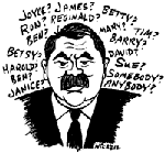 Drawing of James Van Praagh by Joe Nickell